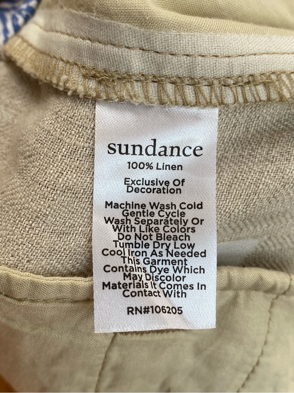 NWT Sundance Oaklee Easy Pants 100% Linen Beige Tan Straight Wide Leg Trousers - Picture 10 of 10